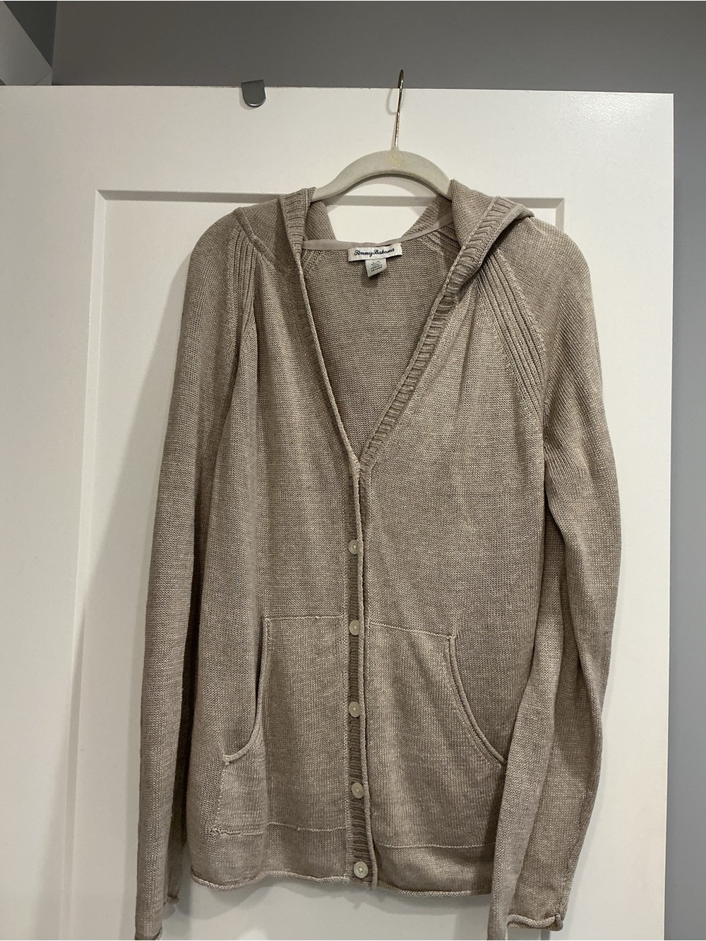 Tommy Bahama Taupe Hooded Button-Front Women's Cardigan